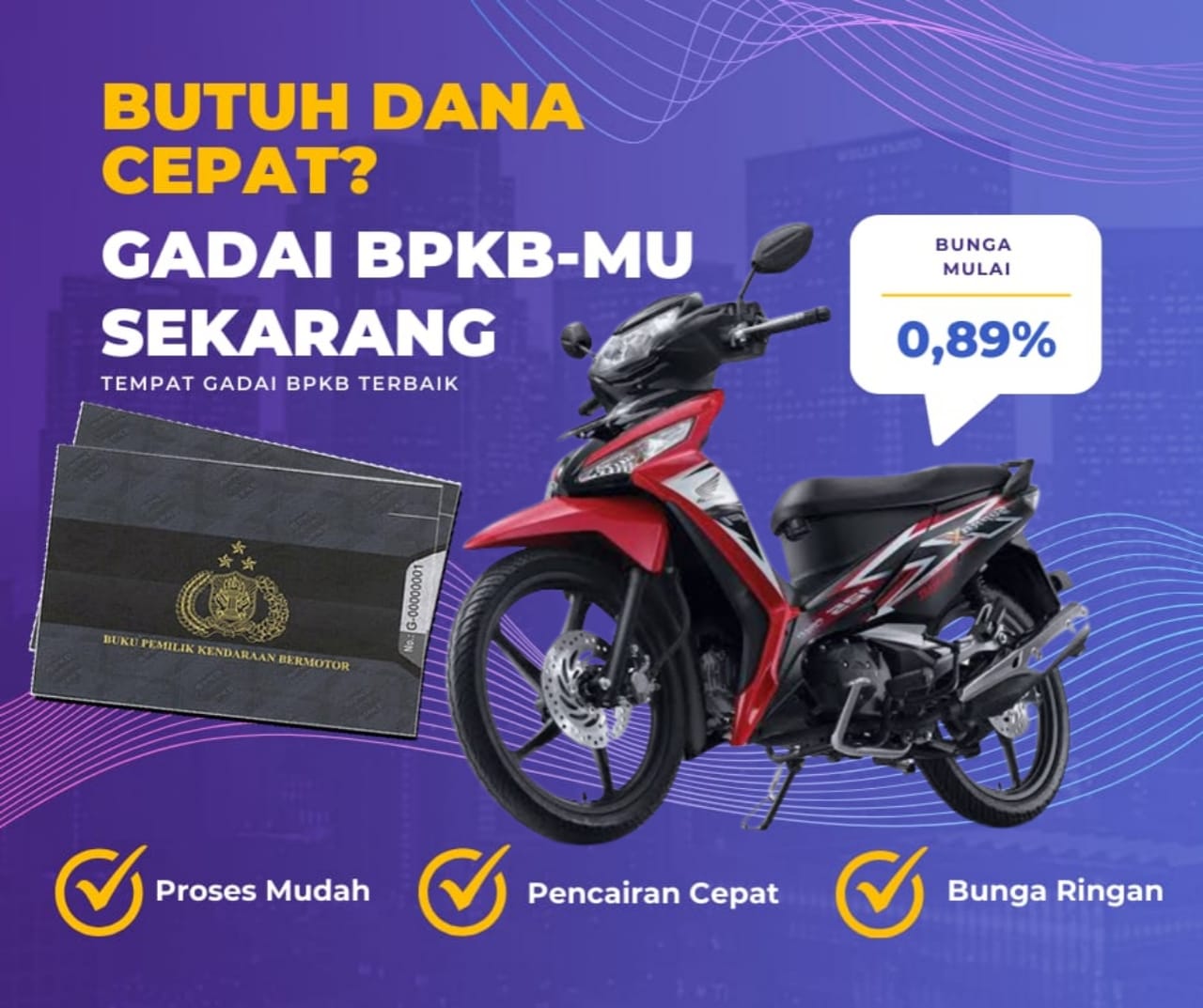 Kredit Jaminan Bpkb Motor Honda Suprax125 D Dapat Dana Berapa? Seperti Ini Simulasinya